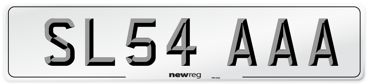 SL54 AAA Number Plate from New Reg